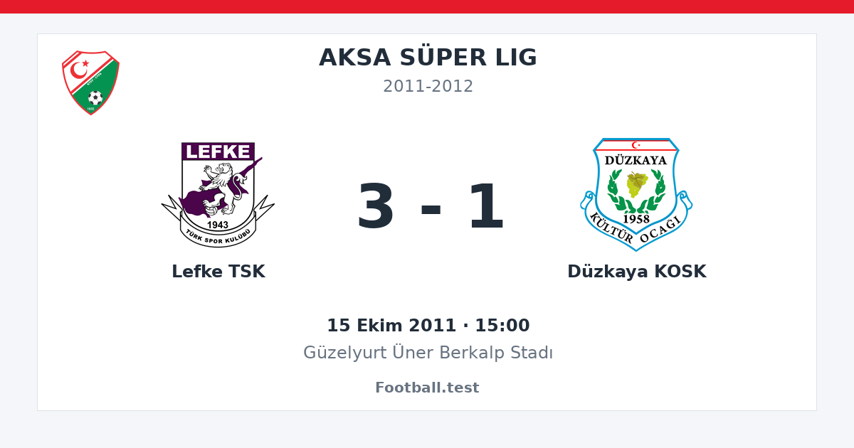 Lefke TSK - Düzkaya KOSK 3 - 1 paylaşım kartı