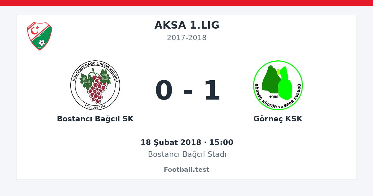 Bostancı Bağcıl SK - Görneç KSK 0 - 1 paylaşım kartı
