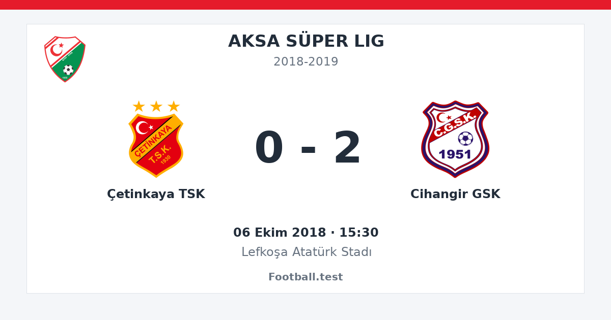 Çetinkaya TSK - Cihangir GSK 0 - 2 paylaşım kartı