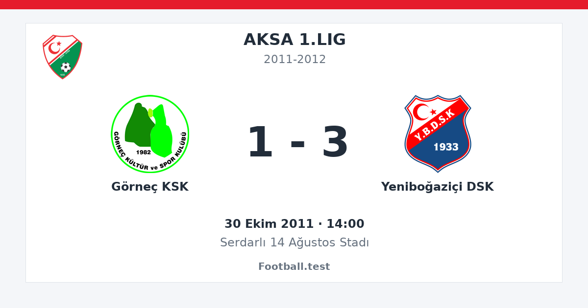Görneç KSK - Yeniboğaziçi DSK 1 - 3 paylaşım kartı