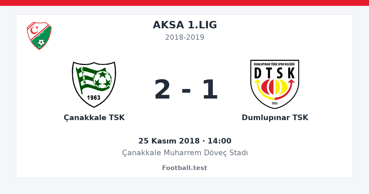 Çanakkale TSK - Dumlupınar TSK 2 - 1 paylaşım kartı