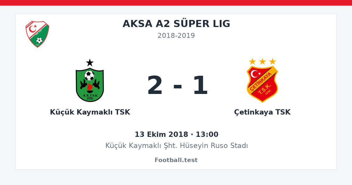 Küçük Kaymaklı TSK - Çetinkaya TSK 2 - 1 paylaşım kartı