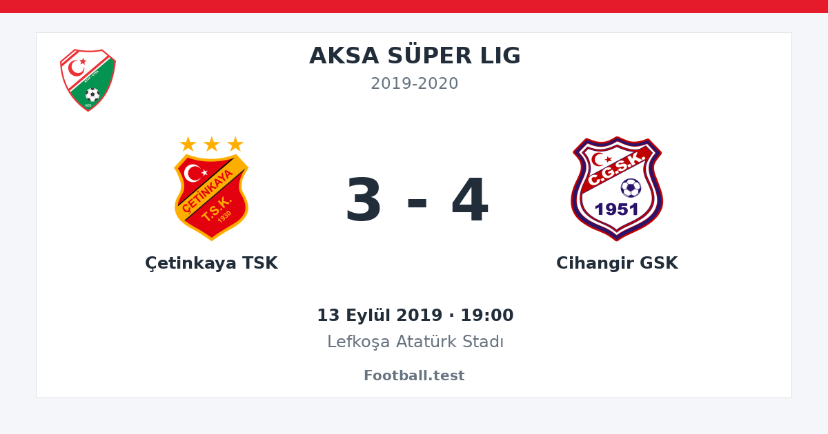 Çetinkaya TSK - Cihangir GSK 3 - 4 paylaşım kartı