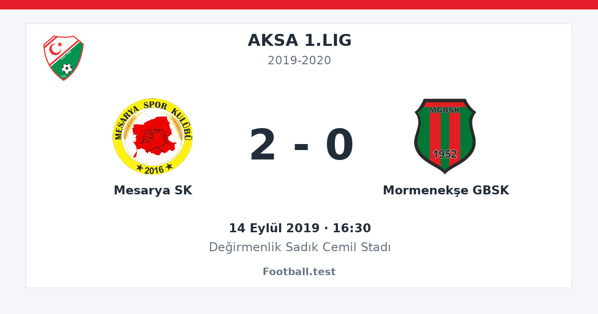 Mesarya SK - Mormenekşe GBSK 2 - 0 paylaşım kartı
