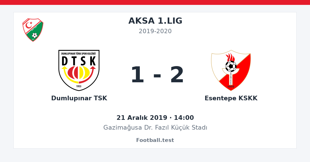 Dumlupınar TSK - Esentepe KSKK 1 - 2 paylaşım kartı