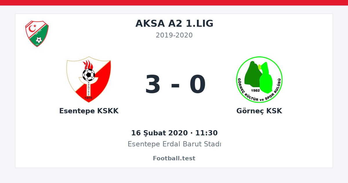 Esentepe KSKK - Görneç KSK 3 - 0 paylaşım kartı