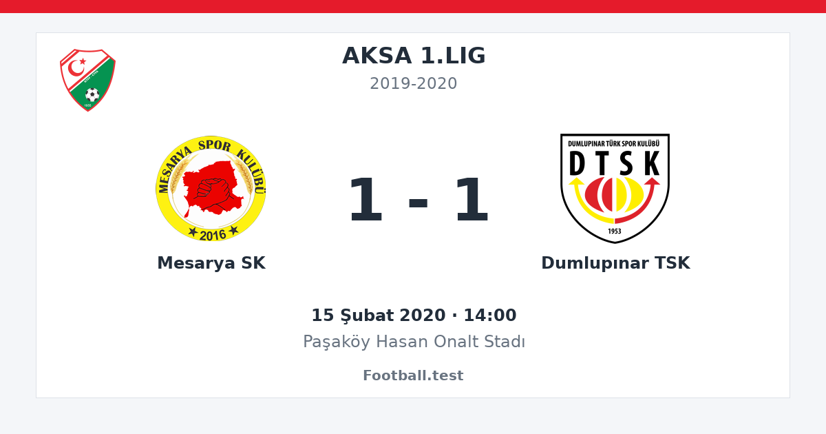 Mesarya SK - Dumlupınar TSK 1 - 1 paylaşım kartı