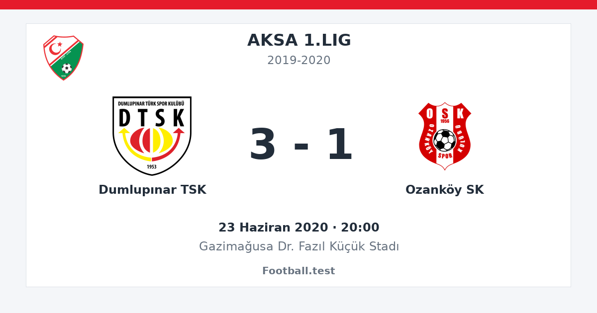 Dumlupınar TSK - Ozanköy SK 3 - 1 paylaşım kartı