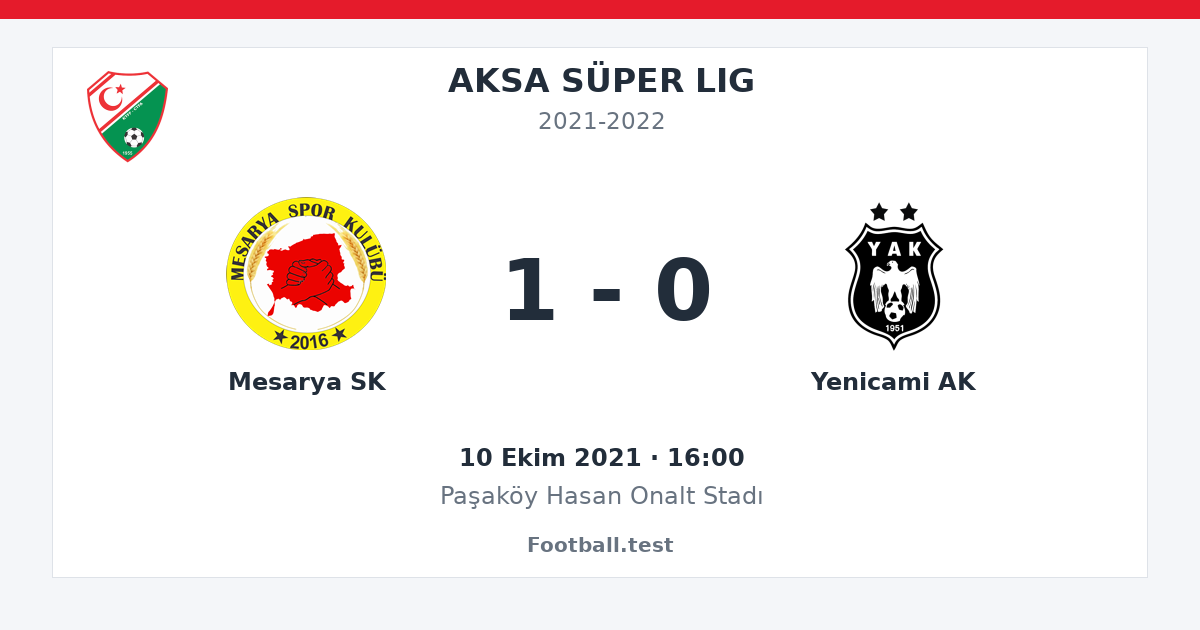 Mesarya SK - Yenicami AK 1 - 0 paylaşım kartı