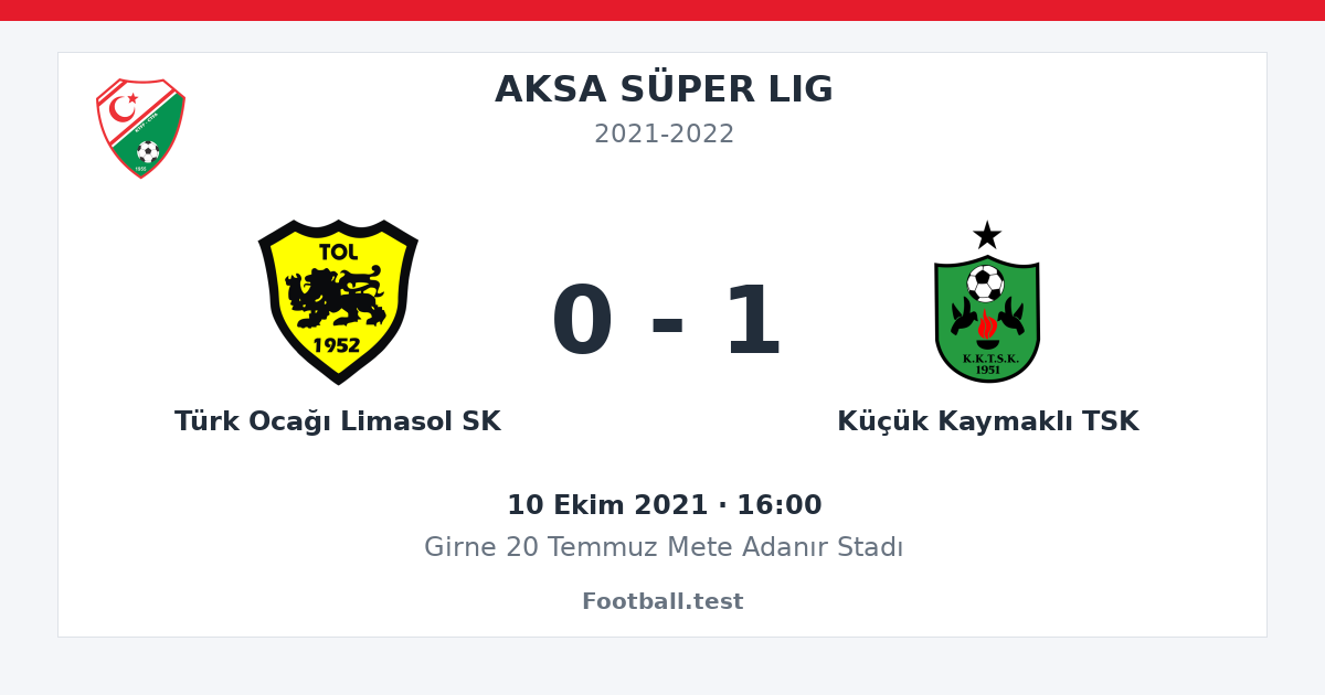 Türk Ocağı Limasol SK - Küçük Kaymaklı TSK 0 - 1 paylaşım kartı