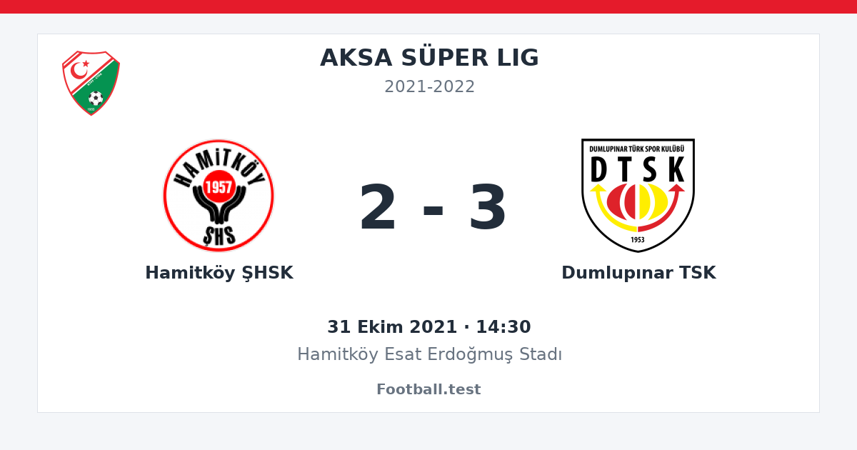 Hamitköy ŞHSK - Dumlupınar TSK 2 - 3 paylaşım kartı