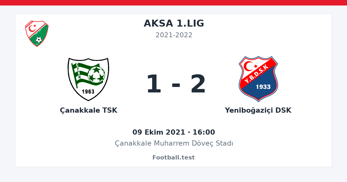 Çanakkale TSK - Yeniboğaziçi DSK 1 - 2 paylaşım kartı