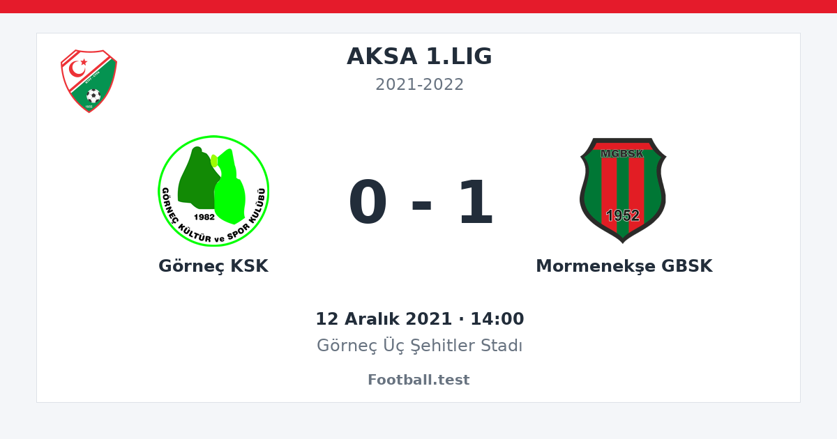 Görneç KSK - Mormenekşe GBSK 0 - 1 paylaşım kartı