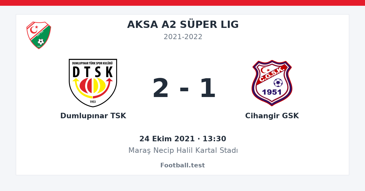 Dumlupınar TSK - Cihangir GSK 2 - 1 paylaşım kartı