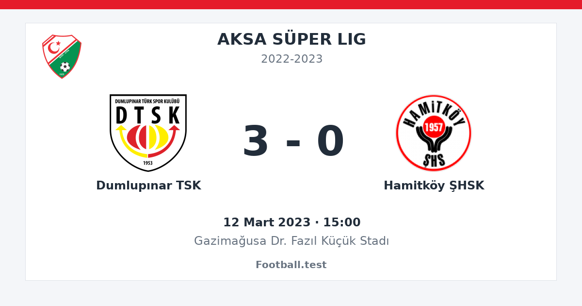 Dumlupınar TSK - Hamitköy ŞHSK 3 - 0 paylaşım kartı