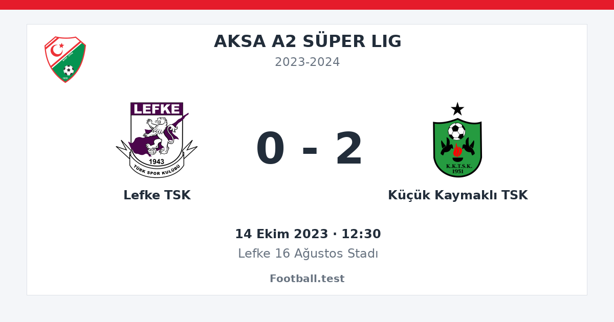 Lefke TSK - Küçük Kaymaklı TSK 0 - 2 paylaşım kartı