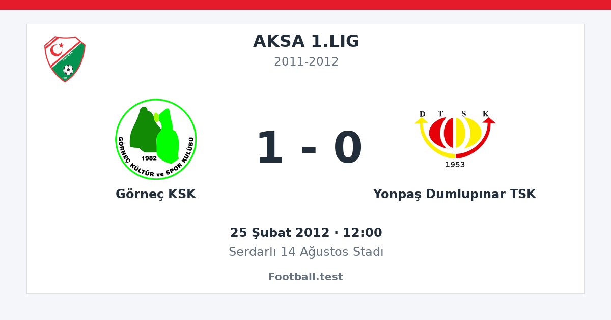 Görneç KSK - Yonpaş Dumlupınar TSK 1 - 0 paylaşım kartı