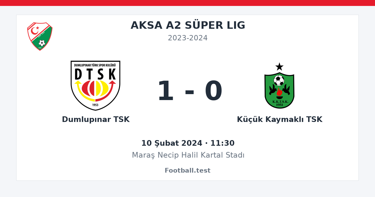 Dumlupınar TSK - Küçük Kaymaklı TSK 1 - 0 paylaşım kartı