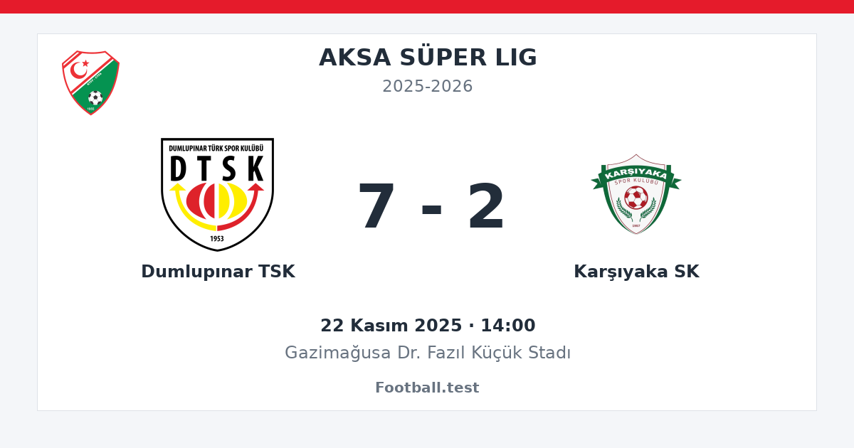Dumlupınar TSK - Karşıyaka SK 7 - 2 paylaşım kartı
