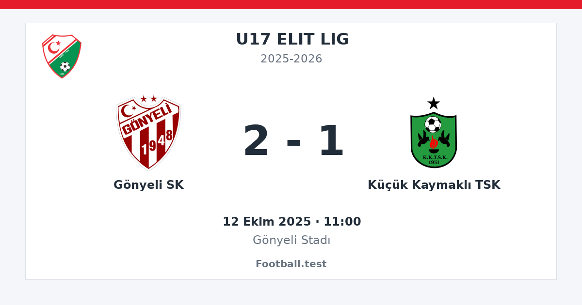 Gönyeli SK - Küçük Kaymaklı TSK 2 - 1 paylaşım kartı