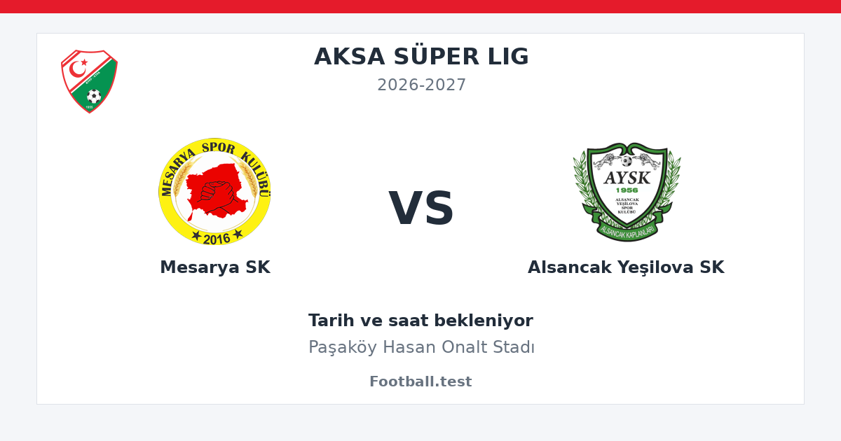 Mesarya SK - Alsancak Yeşilova SK paylaşım kartı