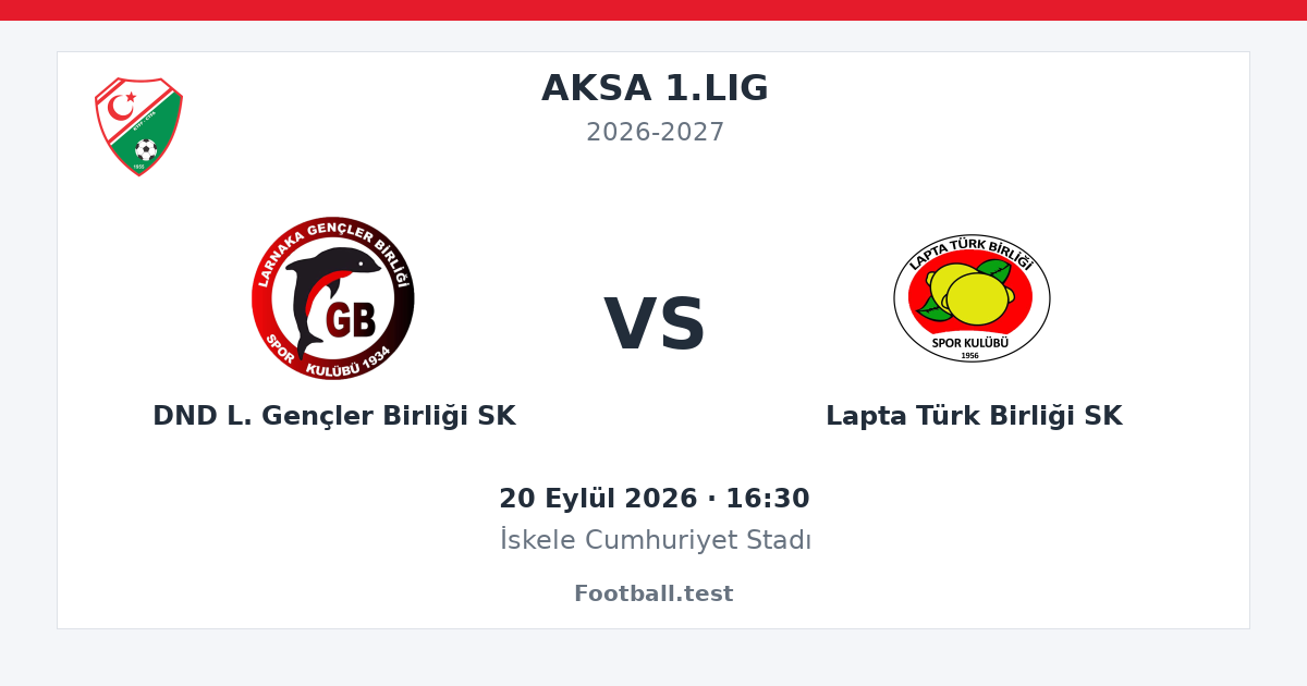 DND L. Gençler Birliği SK - Lapta Türk Birliği SK paylaşım kartı