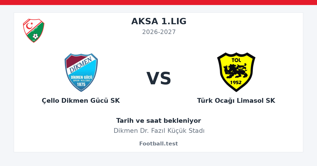 Çello Dikmen Gücü SK - Türk Ocağı Limasol SK paylaşım kartı
