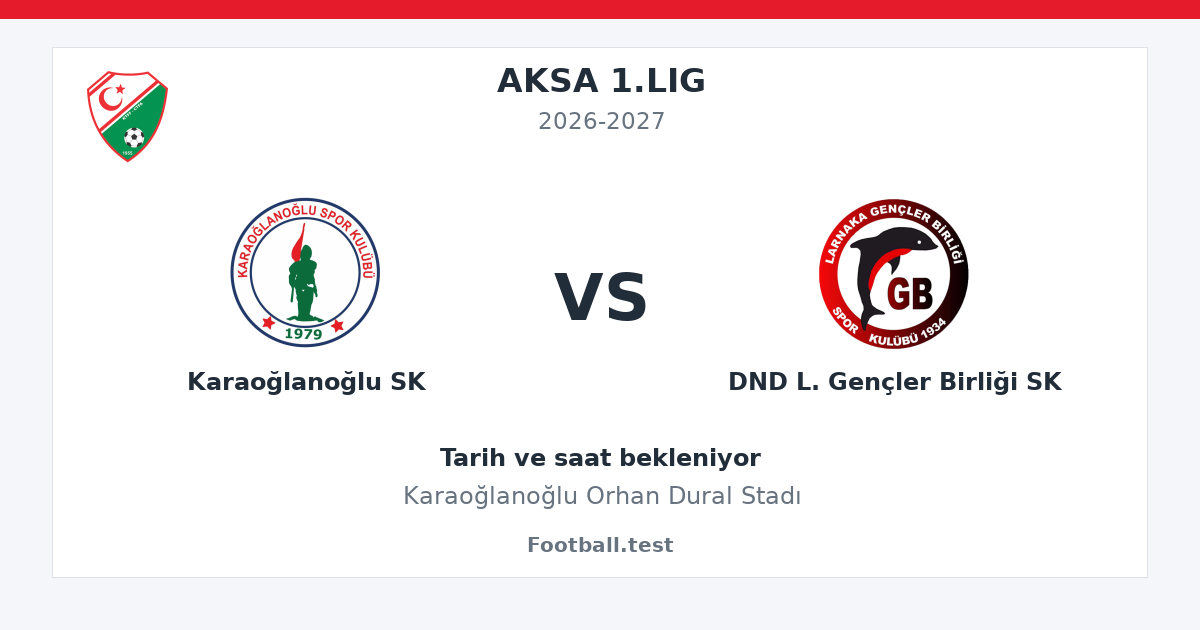 Karaoğlanoğlu SK - DND L. Gençler Birliği SK paylaşım kartı
