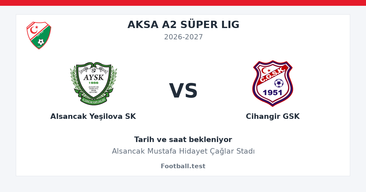Alsancak Yeşilova SK - Cihangir GSK paylaşım kartı