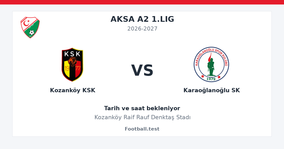 Kozanköy KSK - Karaoğlanoğlu SK paylaşım kartı