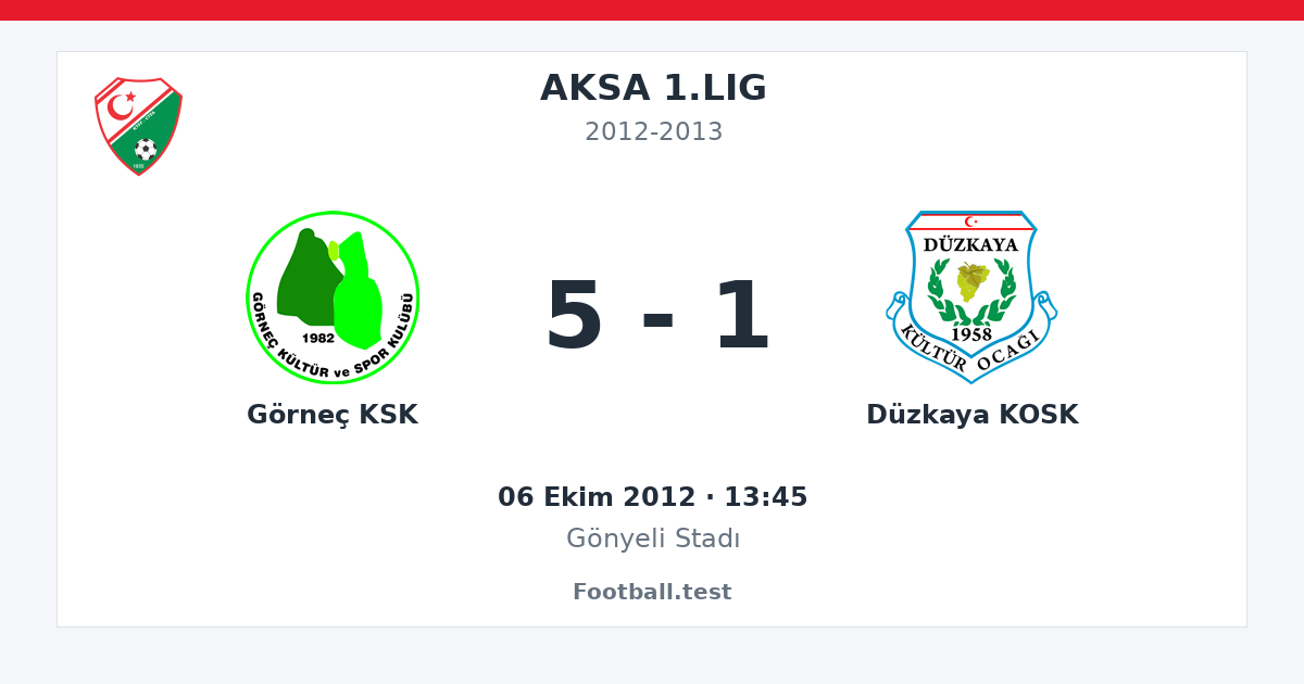 Görneç KSK - Düzkaya KOSK 5 - 1 paylaşım kartı