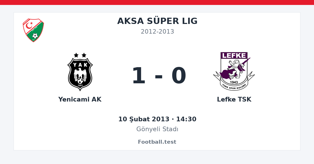 Yenicami AK - Lefke TSK 1 - 0 paylaşım kartı