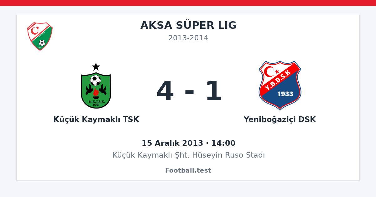 Küçük Kaymaklı TSK - Yeniboğaziçi DSK 4 - 1 paylaşım kartı