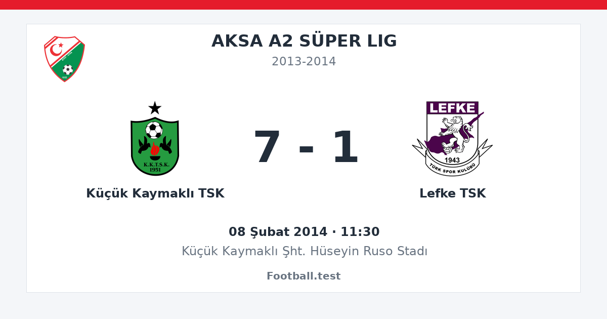 Küçük Kaymaklı TSK - Lefke TSK 7 - 1 paylaşım kartı