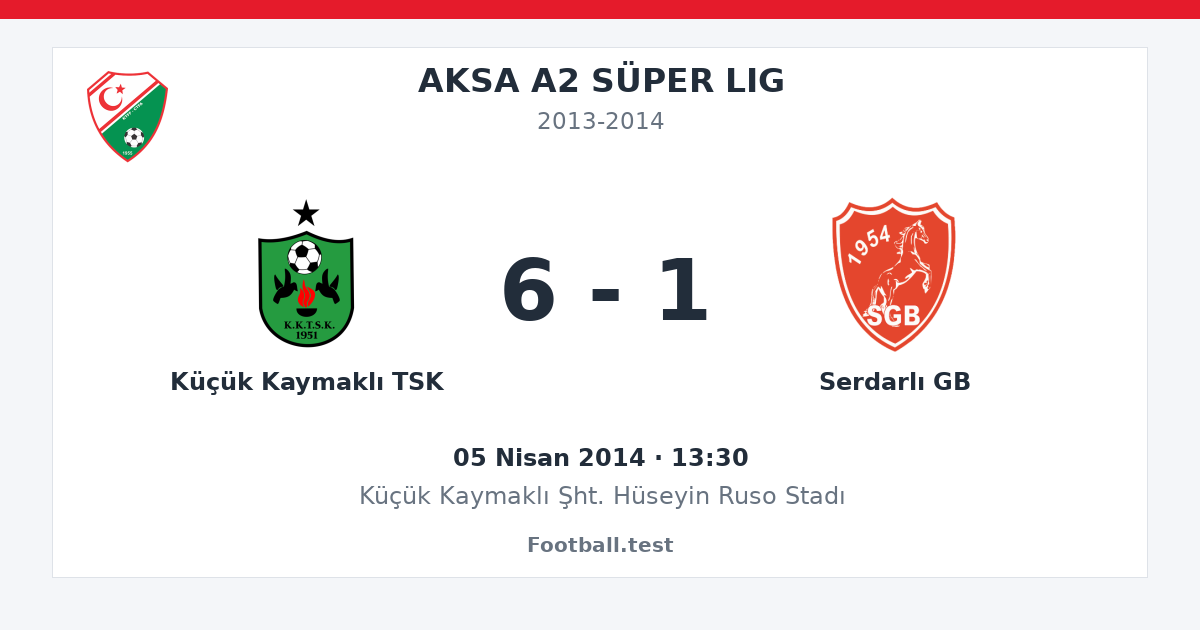 Küçük Kaymaklı TSK - Serdarlı GB 6 - 1 paylaşım kartı