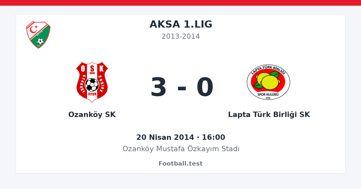Ozanköy SK - Lapta Türk Birliği SK 3 - 0 paylaşım kartı