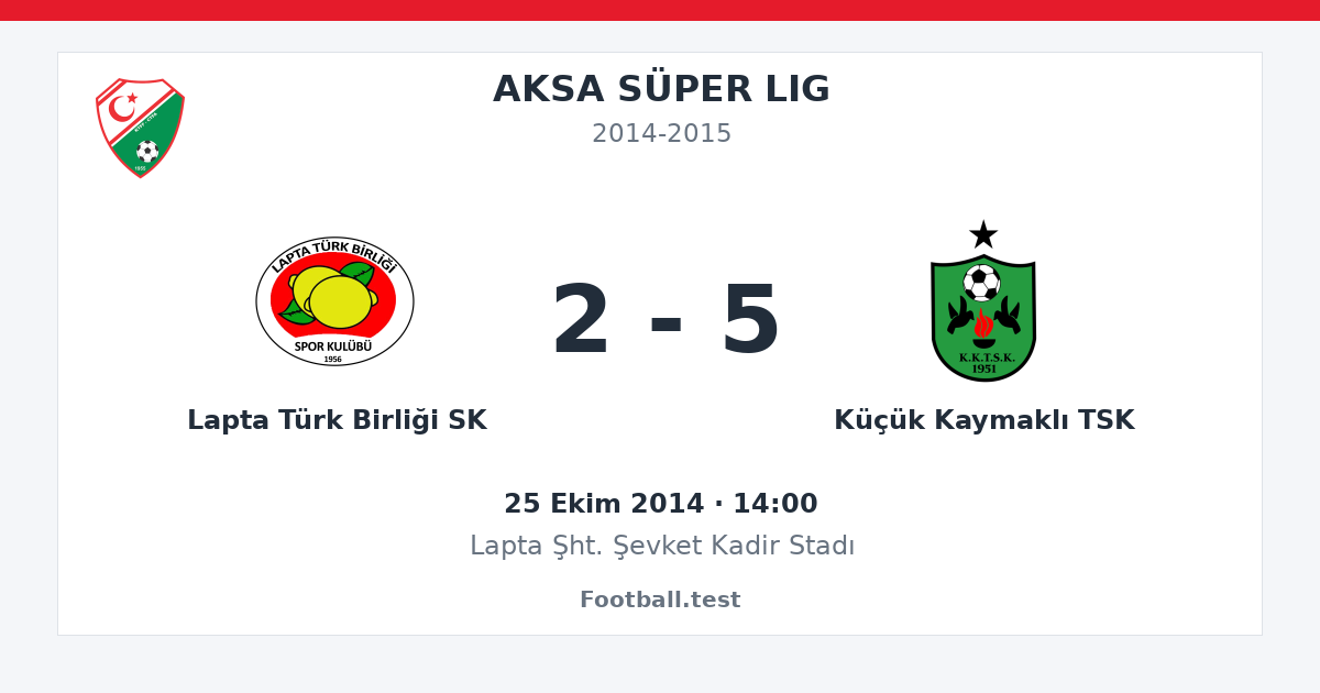 Lapta Türk Birliği SK - Küçük Kaymaklı TSK 2 - 5 paylaşım kartı